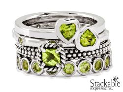 Picture for category August Peridot Silver Stackable Rings