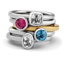 Picture for category April White Topaz Stackable Silver Rings