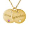 Picture of 2 Discs Name Necklace with Birthstone