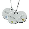 Picture of 3 Discs Name Necklace with Birthstone