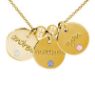 Picture of 3 Discs Name Necklace with Birthstone