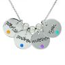 Picture of 4 Discs Name Necklace with Birthstone