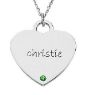 Picture of Heart Shaped Engravable Pendant with Stone