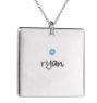 Picture of 1 Name Square Pendant with Stone