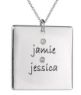 Picture of 2 Names Square Pendant with Stones
