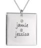 Picture of 2 Names Square Pendant with Stones