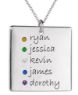 Picture of 5 Names Square Pendant with Stones