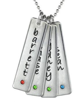 Picture of 4 Engravable Tall Tags with Stone