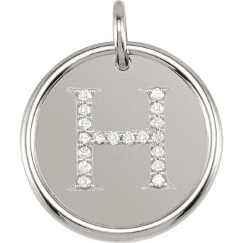 Picture of Initial H, Roxy Diamond Pendant