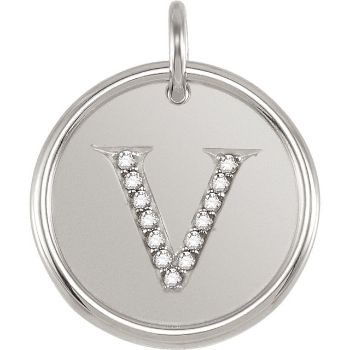 Picture of Initial V, Roxy Diamond Pendant