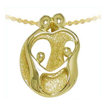 Picture of Gold Two Parents and Two Children Pendant