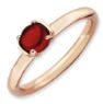 Picture of Silver & 18K Rose Gold Plated Cabochon Garnet stone
