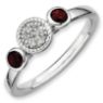 Picture of Silver Ring Garnet & Diamond stones