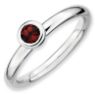Picture of Silver Ring Low Set 4 mm Garnet stone