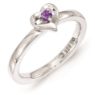 Picture of Silver Heart Ring Amethyst Birthstone