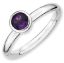 Picture of Silver Ring Low Set 5 mm Amethyst Stone