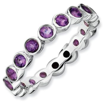 Picture of Silver Ring Amethyst Stones