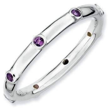 Picture of Silver Ring Amethyst Stones