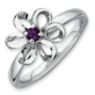 Picture of Silver Flower Ring Amethyst Stone