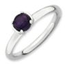 Picture of Silver Ring Round Cobochon Amethyst Stone