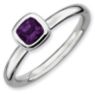 Picture of Silver Ring Cushion Cut Amethyst Stone