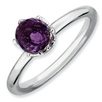 Picture of Silver Ring Briolette Genuine Amethyst stone