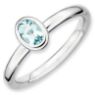 Picture of Silver Ring Oval Shaped March Aquamarine stone
