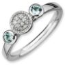 Picture of Silver Ring Aquamarine & Diamond accent stones