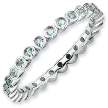 Picture of Silver Stackable Ring Aquamarine stones