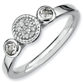 Picture of Silver Ring White Topaz & Diamond stones