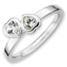 Picture of Silver Ring 2 Heart Shaped White Topaz stones
