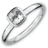 Picture of Silver Ring Checker-Cut White Topaz stones