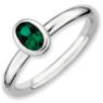Picture of Silver Ring 1 Oval Created Emerald stones