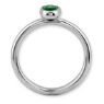 Picture of Silver Ring 1 Oval Created Emerald stones