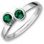 Picture of Silver Ring 2 Round Created Emerald stones
