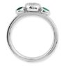 Picture of Silver Ring Created Emerald & Diamond accent stones