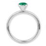 Picture of Silver Ring 5 mm High Set Created Emerald stone
