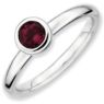 Picture of Silver Ring Round 5 mm Low Set Rhodolite Garnet Stone