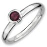 Picture of Silver Ring Round 4 mm Low Set Rhodolite Garnet Stone