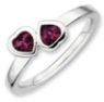 Picture of Silver Ring 2 Heart Rhodolite Garnet Stones