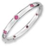 Picture of Silver Stackable Ring Round Created Ruby Stones