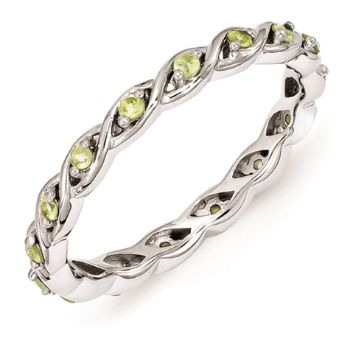 Picture of Silver Ring Round Peridot Stones