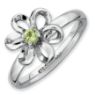 Picture of Silver Flower Ring Round Peridot Stone