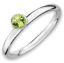 Picture of Silver Ring High Set 4 mm Round Peridot Stone 