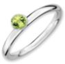 Picture of Silver Ring High Set 4 mm Round Peridot Stone 