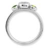 Picture of Silver Ring 2 Round Peridot & Diamond Stones