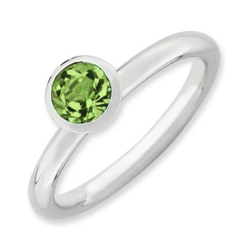 Picture of Silver  Ring Round Swarovski Peridot Stone