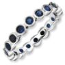 Picture of Silver Stackable Ring Round Created Sapphire Stones