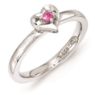 Picture of Silver Heart Ring Created Pink Sapphire