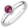 Picture of Silver Ring Low set 5 mm Round Pink Tourmaline